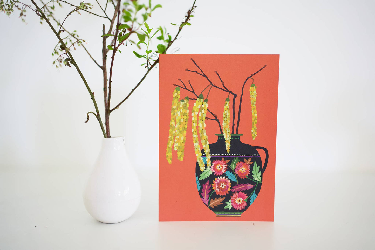 Catkins Greetings Card - Ginger Pink Yarns