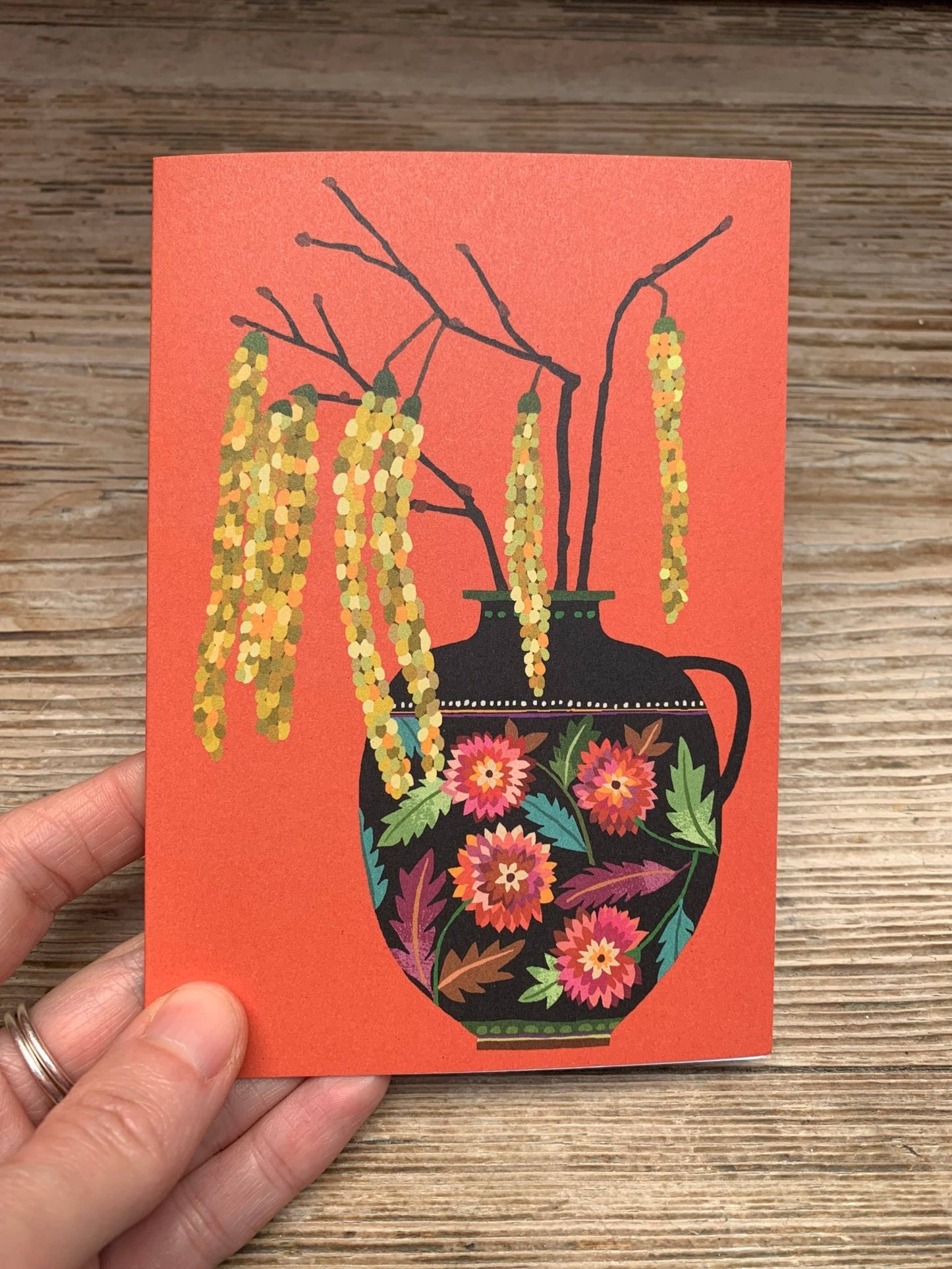 Catkins Greetings Card - Ginger Pink Yarns