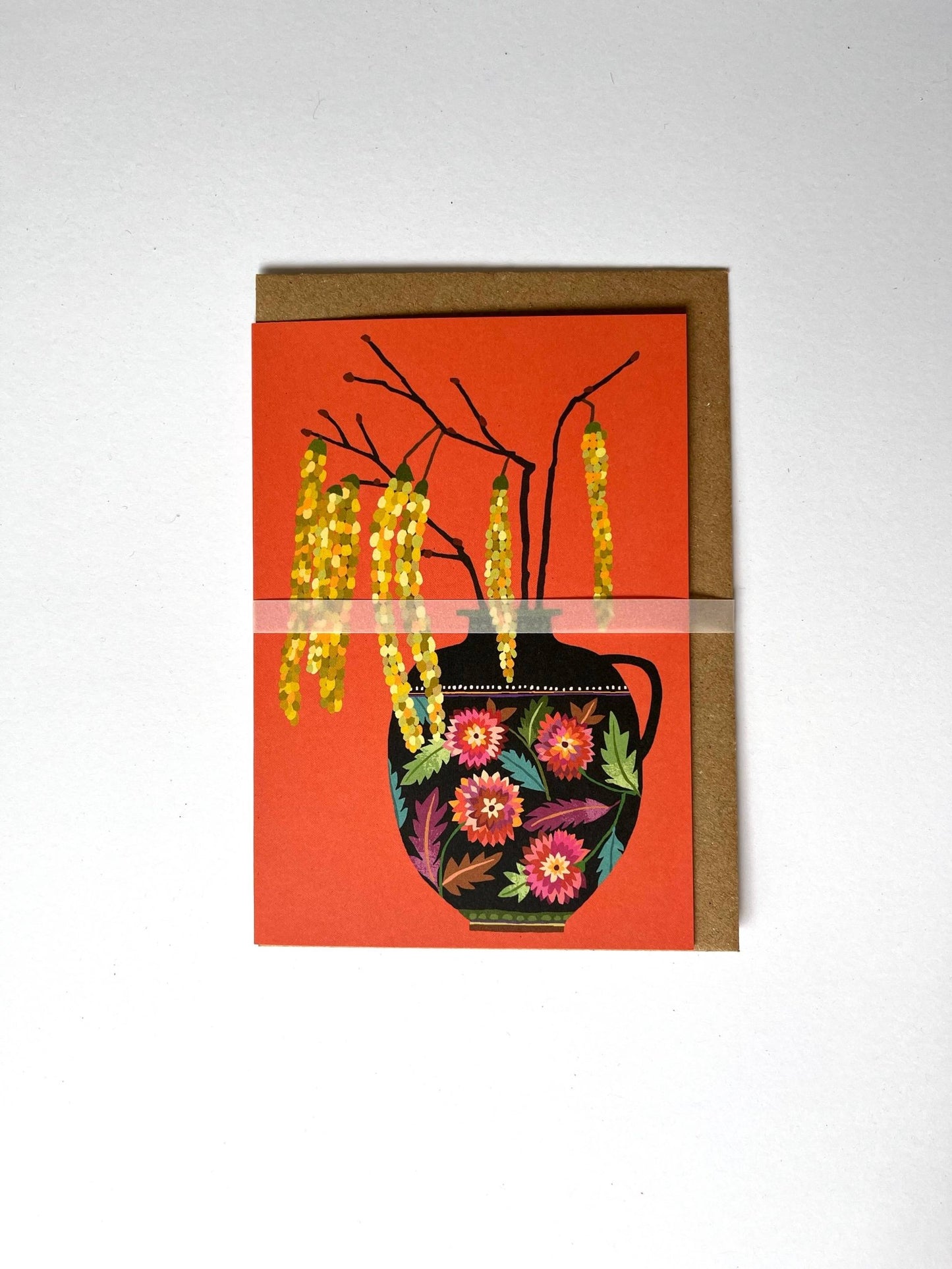 Catkins Greetings Card - Ginger Pink Yarns