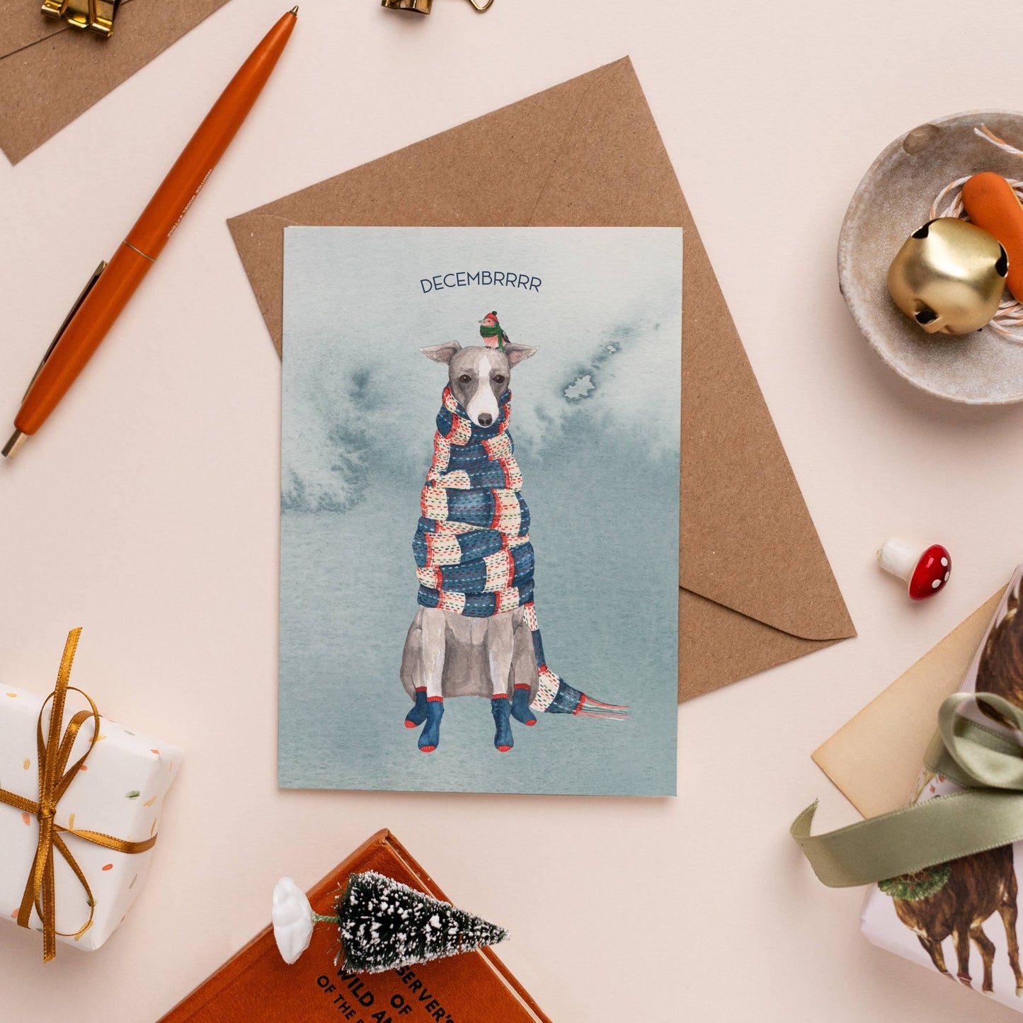 Decembrrrr Christmas Card Single - Ginger Pink Yarns
