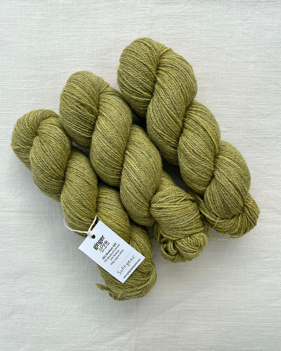 Masham/BFL 4ply Soft Pear - Ginger Pink Yarns