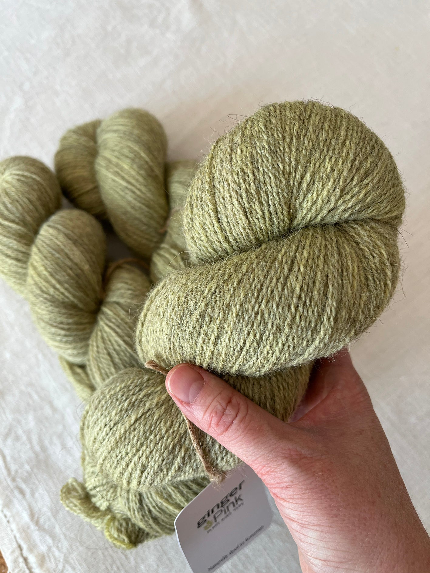 NEW 'Pistachio' BFL/Shetland/Alpaca Blend 4ply - Ginger Pink Yarns