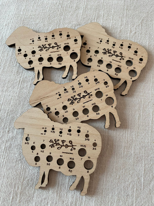 Sheep Knitting Needle Gauge US0 to US11 - Ginger Pink Yarns