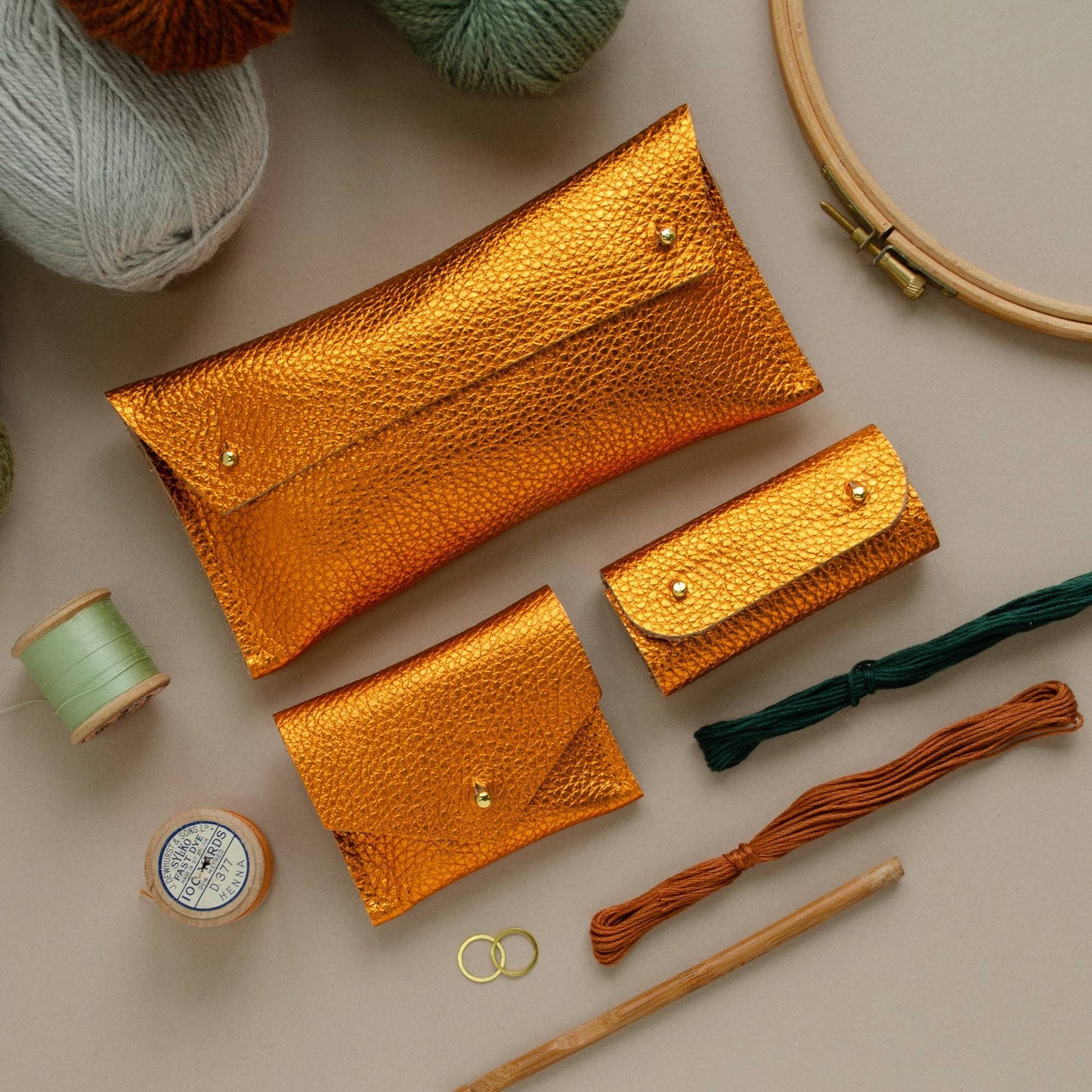 Small Notions Pouch: Olive - Ginger Pink Yarns