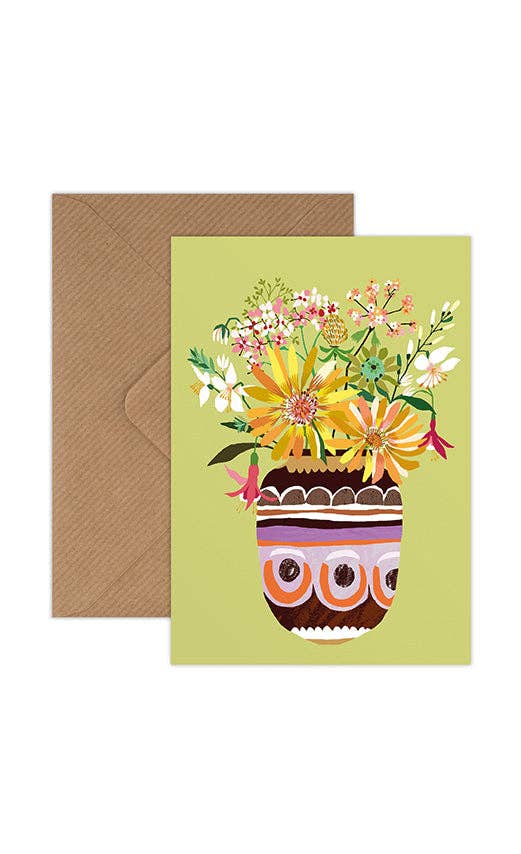 Wildflowers Greetings Card - Ginger Pink Yarns