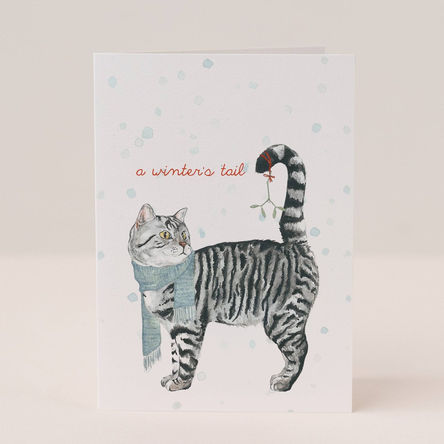 Winter's Tail Christmas Card - Single - Ginger Pink Yarns