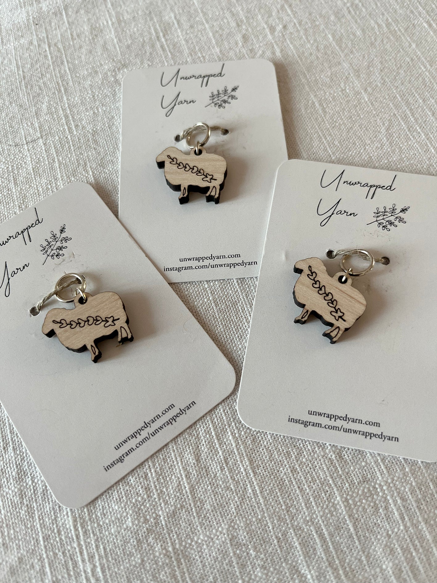 Wooden Sheep Stitch Marker - Ginger Pink Yarns
