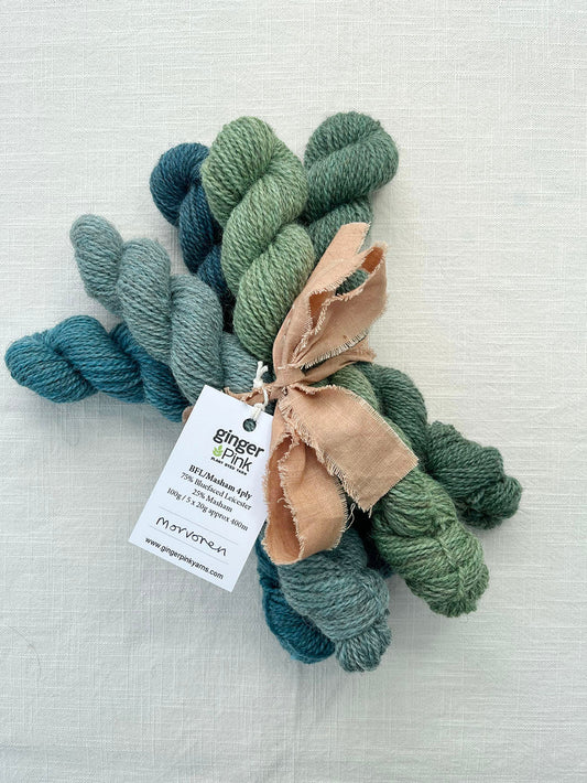 Morvoren Mini Skein Set 4ply - Ginger Pink Yarns