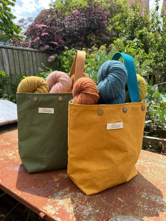 Oil Cloth Project Bag - Ginger Pink Yarns