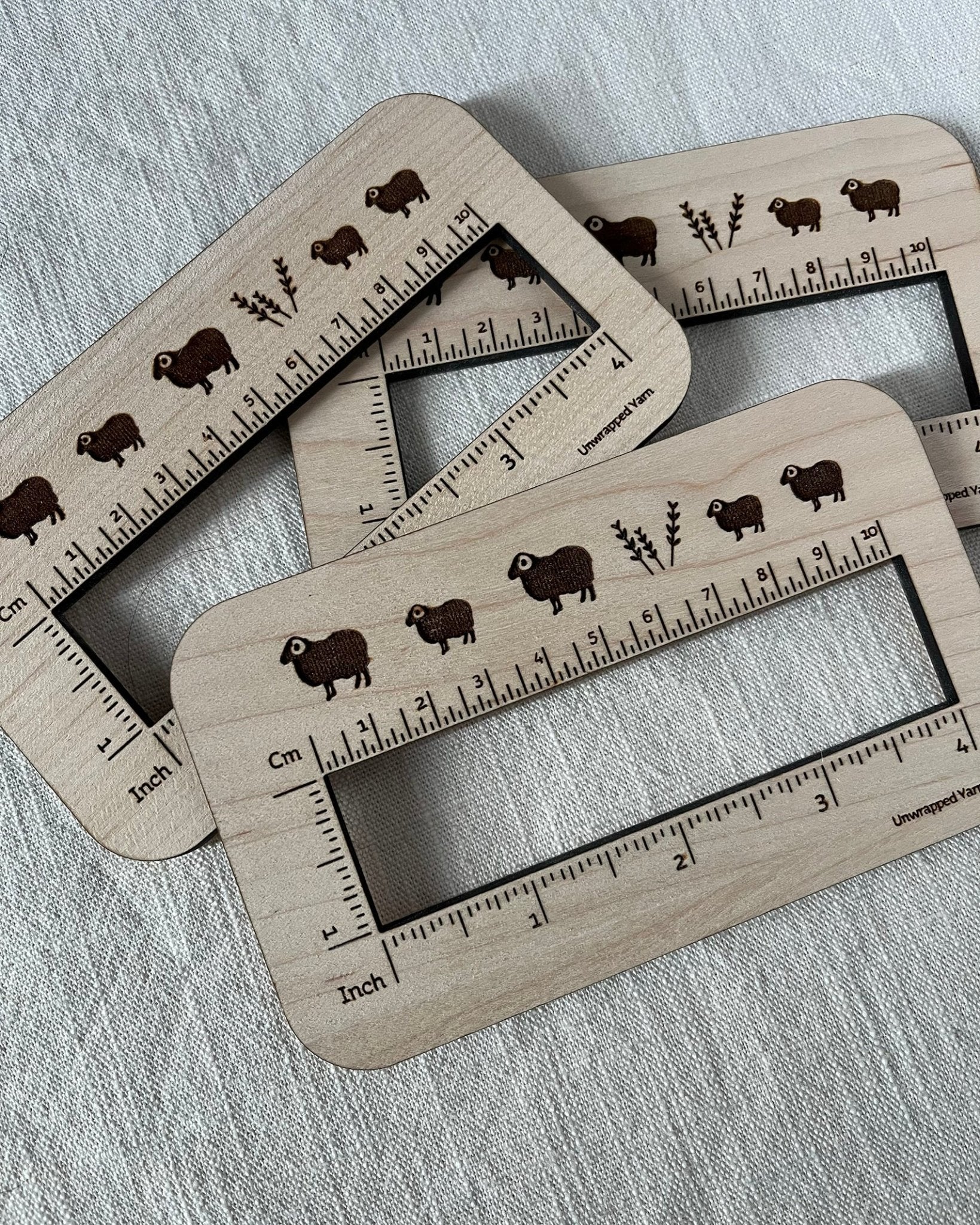 Swatch Gauge Measurement Tool with Sheep Design - Ginger Pink Yarns