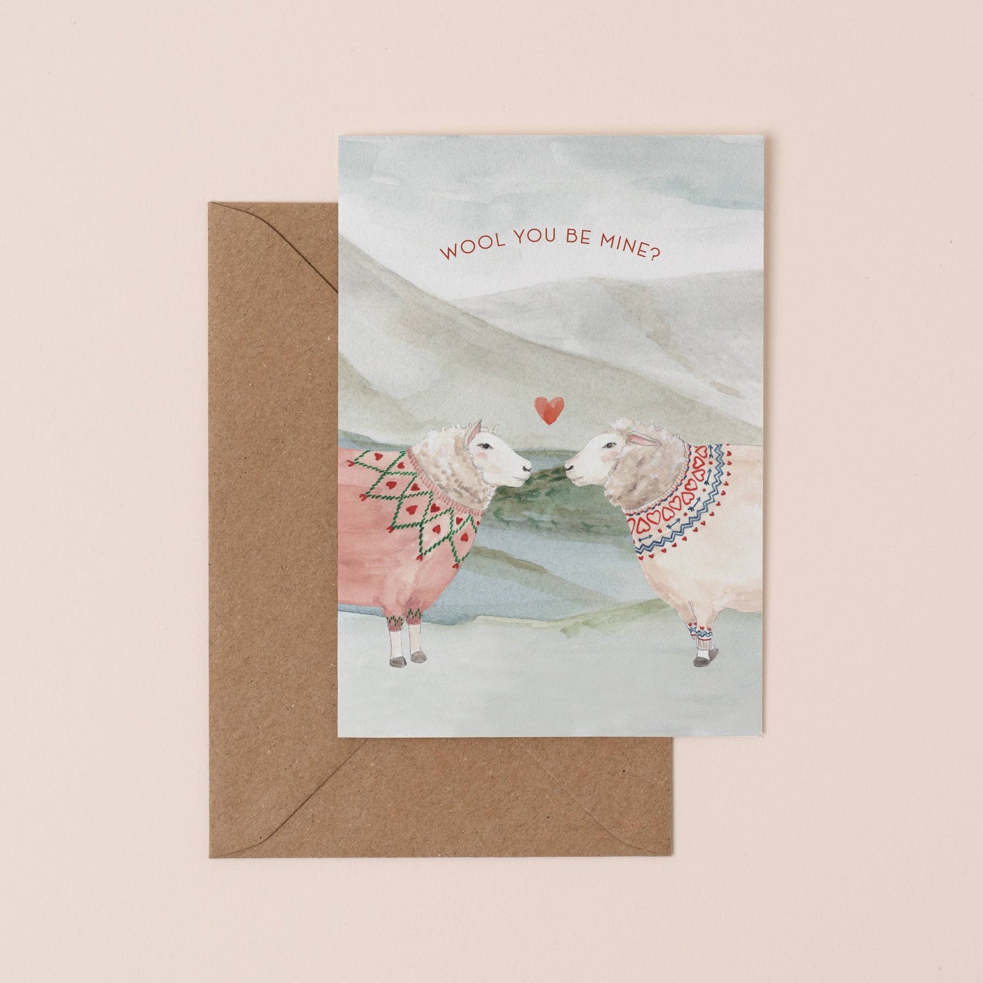 Wool You Be Mine Card: Card Catch Sticker - Ginger Pink Yarns